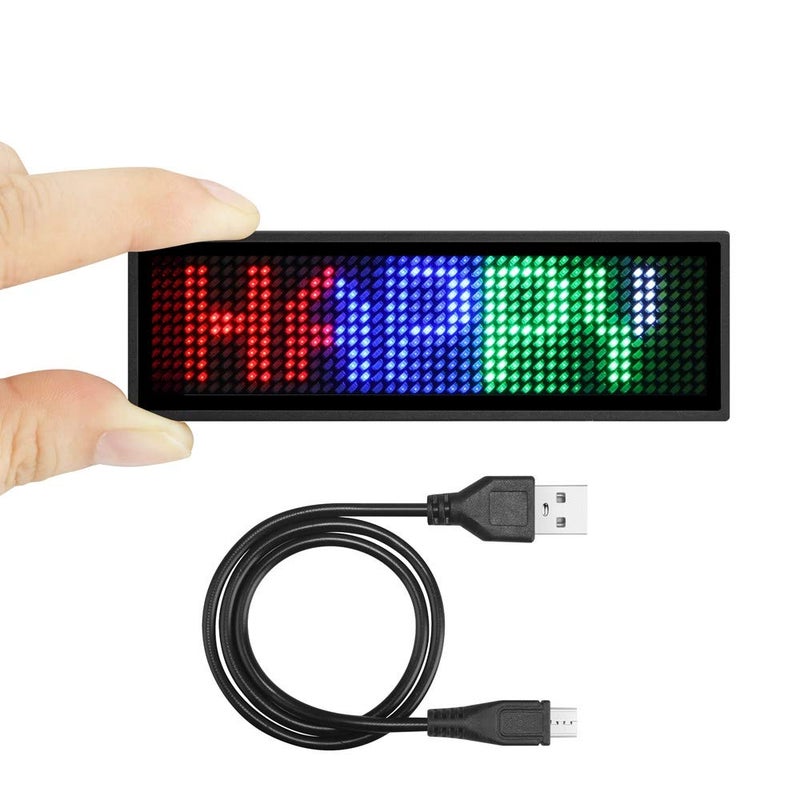 OUHL LED Name Badges, OUHL Upgraded Name Tag Cellphone Programmable Rechargeable Business Badges with Magnet Pin Mount Multicolored Not RGB - Image 1